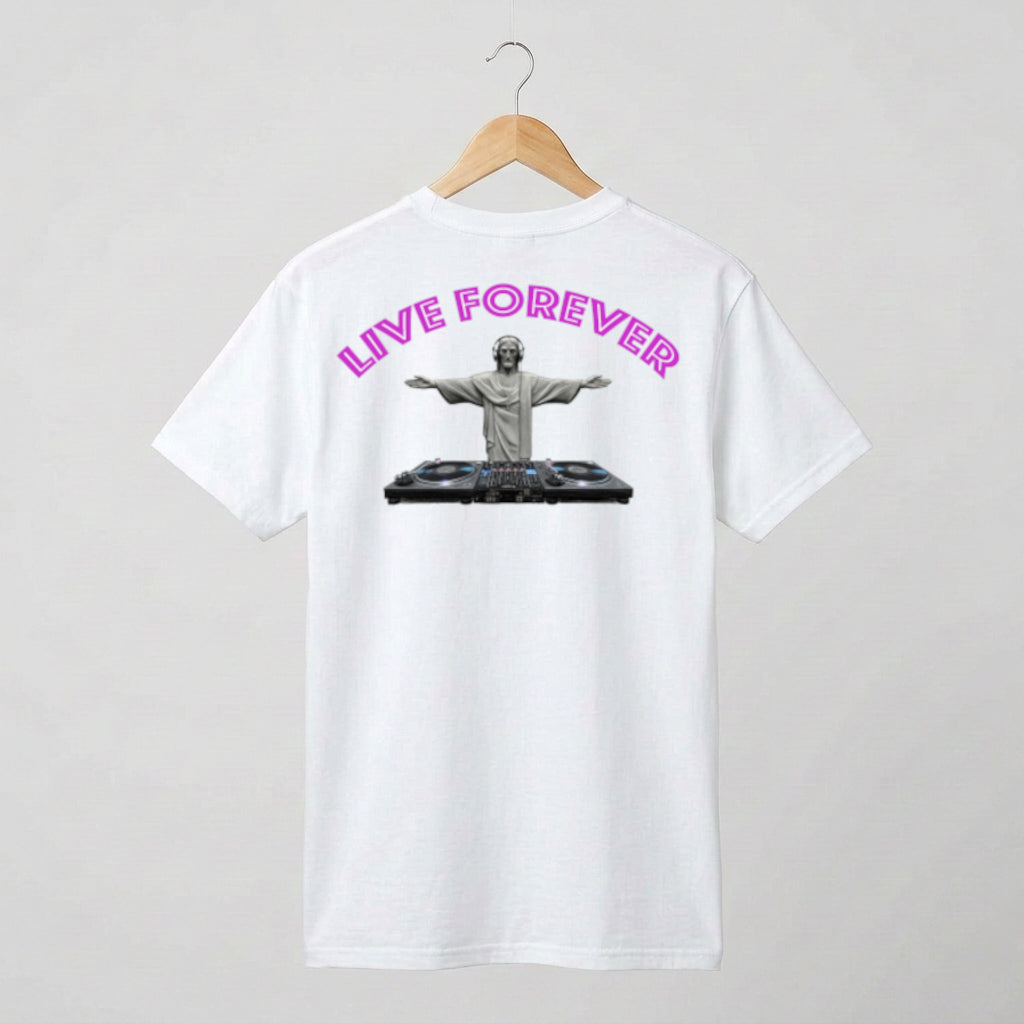 Live Forever DJ short sleeved cotton T-shirt